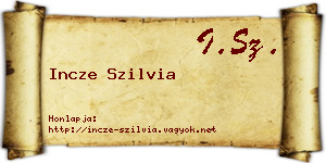 Incze Szilvia névjegykártya